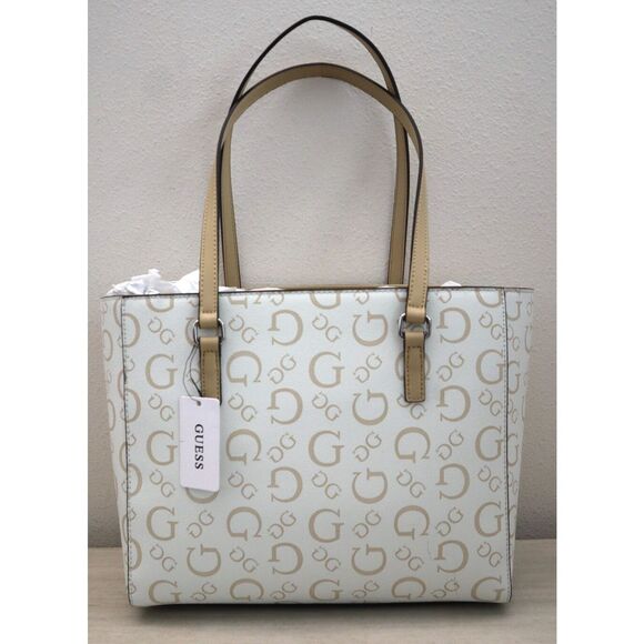 Guess HH948125 Women's Large White Delphine Logo Tote Bag w/Large Pouch - Picture 4 of 16